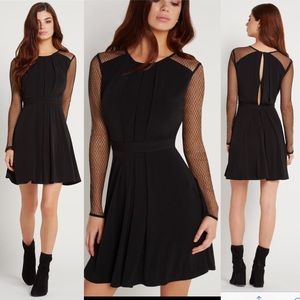  BCBGeneration Mesh Sleeves Slit Back Dress